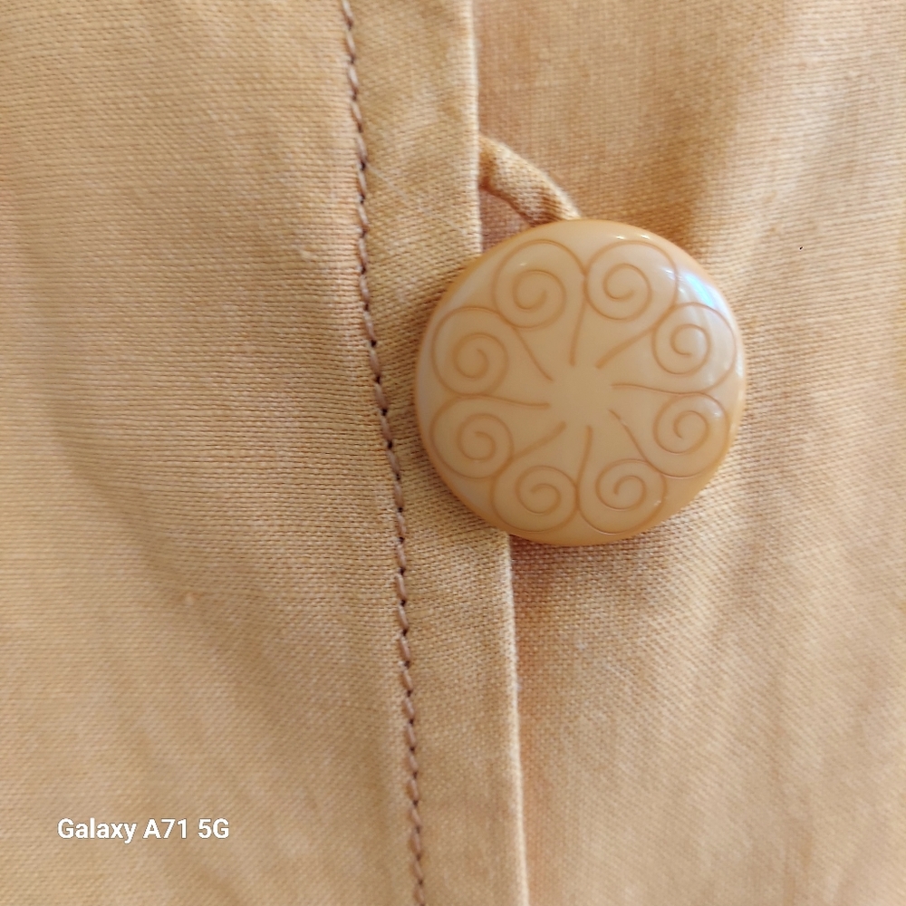 Vintage Larry Levine Orange Linen Blend Cropped 3/4 Sleeve Jacket Sz M - Picture 6 of 17